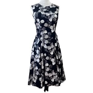 Jason Wu Fit & Flare Full Skirt Black & Gray Cocktail Dress, Measures as Medium